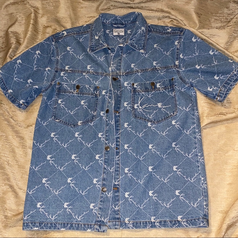 Karl Kani Signature Denim print shirt in blue